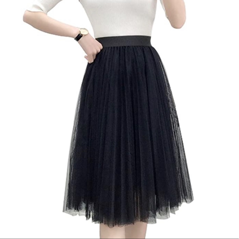 Tulle skirt layered soft Black net tutu